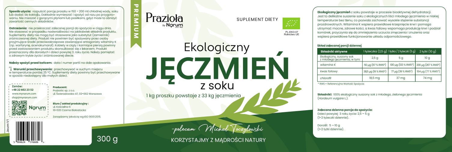 Etykieta produktu
